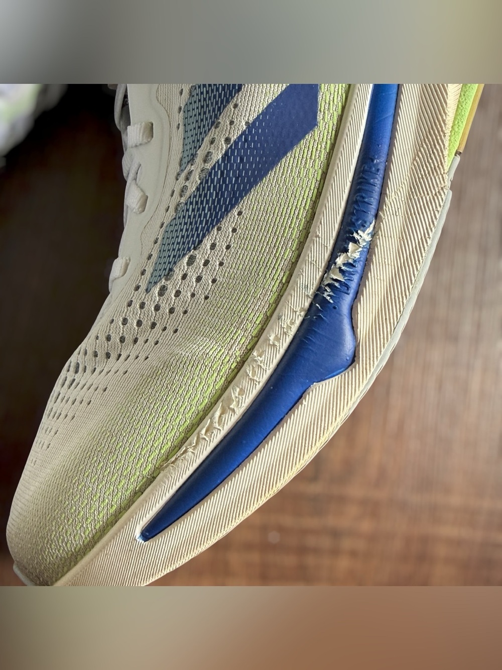 ADIDAS Supernova Rise Lightweight Running Sneakers - White, Blue & Lime - Picture 13 of 14
